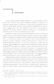 Zachowania finansowe gospodarstw domowych - zakończenie