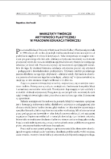 Warsztaty twórcze aktywności plastycznej w pracowni edukacji twórczej
