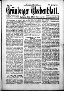 Grünberger Wochenblatt: Zeitung für Stadt und Land, No. 10. (13. Januar 1920)