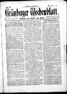 Grünberger Wochenblatt: Zeitung für Stadt und Land, No. 56. (6. März 1920)