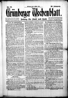 Grünberger Wochenblatt: Zeitung für Stadt und Land, No. 59. (10. März 1920)