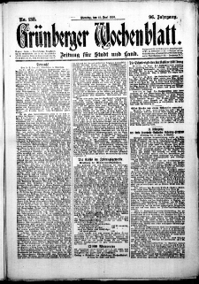 Grünberger Wochenblatt: Zeitung für Stadt und Land, No. 138. (15. Juni 1920)