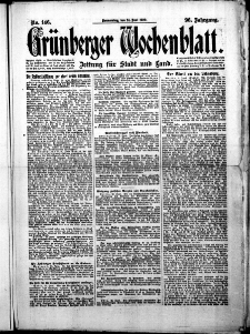 Grünberger Wochenblatt: Zeitung für Stadt und Land, No. 146. (24. Juni 1920)