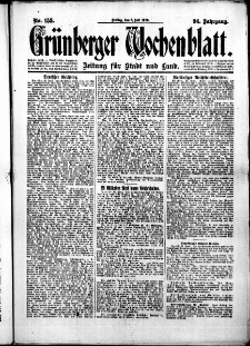 Grünberger Wochenblatt: Zeitung für Stadt und Land, No. 153. (2. Juli 1920)
