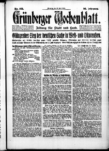 Gr&uuml;nberger Wochenblatt: Zeitung f&uuml;r Stadt und Land, No. 162. (13. Juli 1920)