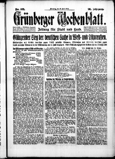Grünberger Wochenblatt: Zeitung für Stadt und Land, No. 162. (13. Juli 1920)