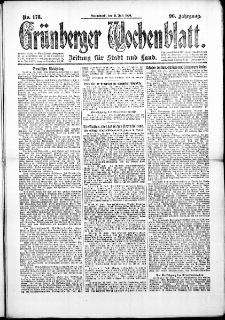 Grünberger Wochenblatt: Zeitung für Stadt und Land, No. 178. (31. Juli 1920)