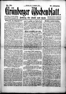 Grünberger Wochenblatt: Zeitung für Stadt und Land, No. 221. (19. September 1920)