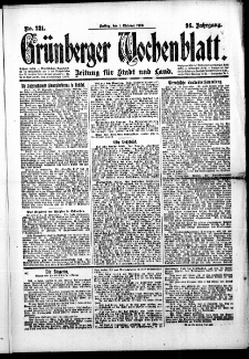 Grünberger Wochenblatt: Zeitung für Stadt und Land, No. 231. (1. Oktober 1920)