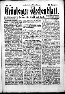 Grünberger Wochenblatt: Zeitung für Stadt und Land, No. 234. (5. Oktober 1920)