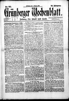 Grünberger Wochenblatt: Zeitung für Stadt und Land, No. 235. (6. Oktober 1920)