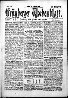 Gr&uuml;nberger Wochenblatt: Zeitung f&uuml;r Stadt und Land, No. 239. (10. Oktober 1920)