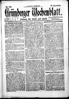 Grünberger Wochenblatt: Zeitung für Stadt und Land, No. 242. (14. Oktober 1920)