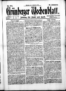 Grünberger Wochenblatt: Zeitung für Stadt und Land, No. 264. (9. November 1920)