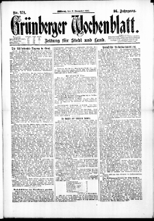 Grünberger Wochenblatt: Zeitung für Stadt und Land, No. 271. (17. November 1920)