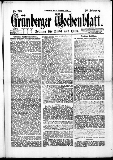 Grünberger Wochenblatt: Zeitung für Stadt und Land, No. 283. (2. Dezember 1920)