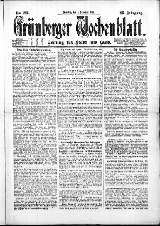 Gr&uuml;nberger Wochenblatt: Zeitung f&uuml;r Stadt und Land, No. 286. (5. Dezember 1920)