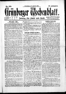 Grünberger Wochenblatt: Zeitung für Stadt und Land, No. 303. (25. Dezember 1920)