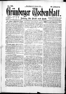 Grünberger Wochenblatt: Zeitung für Stadt und Land, No. 306. (30. Dezember 1920)