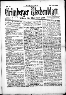 Grünberger Wochenblatt: Zeitung für Stadt und Land, No. 58. (9. März 1922)