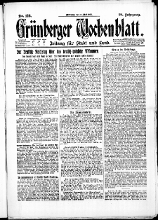 Grünberger Wochenblatt: Zeitung für Stadt und Land, No. 126. (31. Mai 1922)