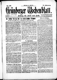 Grünberger Wochenblatt: Zeitung für Stadt und Land, No. 126. (31. Mai 1922)