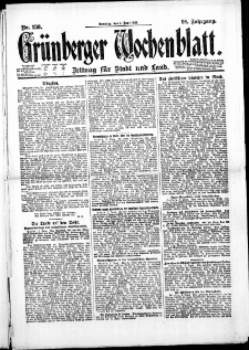 Grünberger Wochenblatt: Zeitung für Stadt und Land, No. 130. (4. Juni 1922)