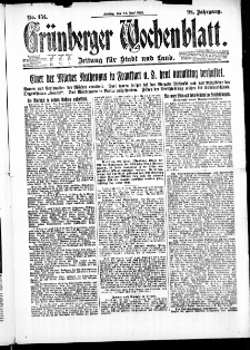 Grünberger Wochenblatt: Zeitung für Stadt und Land, No. 151. (30. Juni 1922)