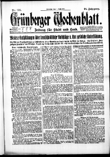 Gr&uuml;nberger Wochenblatt: Zeitung f&uuml;r Stadt und Land, No. 160. (11. Juli 1922)