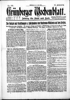Gr&uuml;nberger Wochenblatt: Zeitung f&uuml;r Stadt und Land, No. 161. (12. Juli 1922)