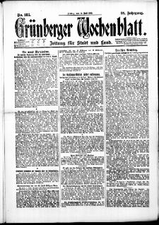Grünberger Wochenblatt: Zeitung für Stadt und Land, No. 163. (14. Juli 1922)