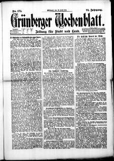 Grünberger Wochenblatt: Zeitung für Stadt und Land, No. 173. (26. Juli 1922)