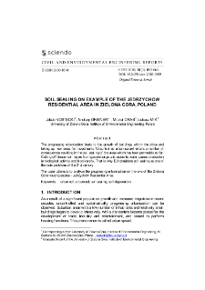 Soil sealing on example of the Jedrzychow residential area in Zielona Gora, Poland