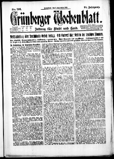 Grünberger Wochenblatt: Zeitung für Stadt und Land, No. 206. (2. September 1922)