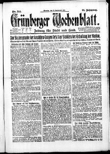 Grünberger Wochenblatt: Zeitung für Stadt und Land, No. 214. (12. September 1922)