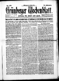 Gr&uuml;nberger Wochenblatt: Zeitung f&uuml;r Stadt und Land, No. 239. (11. Oktober 1922)