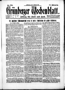 Grünberger Wochenblatt: Zeitung für Stadt und Land, No. 245. (18. Oktober 1922)