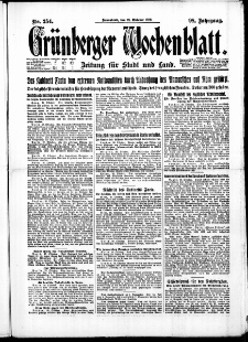 Gr&uuml;nberger Wochenblatt: Zeitung f&uuml;r Stadt und Land, No. 254. (28. Oktober 1922)