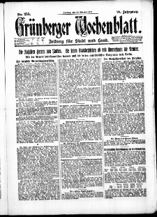 Gr&uuml;nberger Wochenblatt: Zeitung f&uuml;r Stadt und Land, No. 255. (29. Oktober 1922)