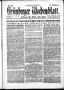 Grünberger Wochenblatt: Zeitung für Stadt und Land, No. 261. (5. November 1922)
