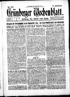 Grünberger Wochenblatt: Zeitung für Stadt und Land, No. 264. (9. November 1922)