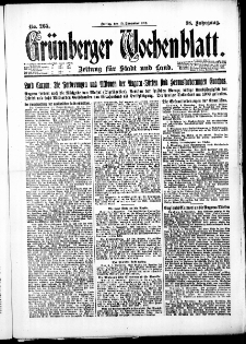 Grünberger Wochenblatt: Zeitung für Stadt und Land, No. 265. (10. November 1922)