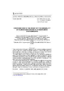 Contribution to the study of the durability of rubberized concrete in aggressive environments