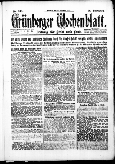Grünberger Wochenblatt: Zeitung für Stadt und Land, No. 268. (14. November 1922)