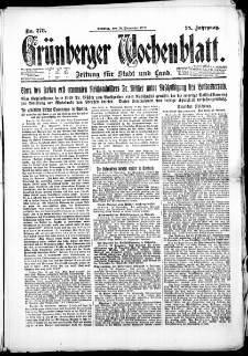 Grünberger Wochenblatt: Zeitung für Stadt und Land, No. 278. (26. November 1922)