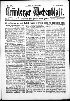 Gr&uuml;nberger Wochenblatt: Zeitung f&uuml;r Stadt und Land, No. 288. (8. Dezember 1922)