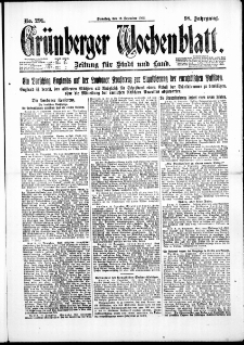 Gr&uuml;nberger Wochenblatt: Zeitung f&uuml;r Stadt und Land, No. 291. (12. Dezember 1922)