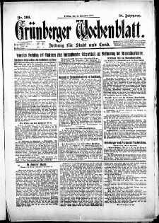Gr&uuml;nberger Wochenblatt: Zeitung f&uuml;r Stadt und Land, No. 300. (22. Dezember 1922)