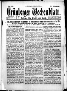 Gr&uuml;nberger Wochenblatt: Zeitung f&uuml;r Stadt und Land, No. 306. (31. Dezember 1922)