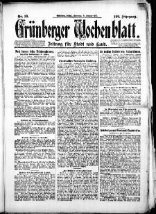 Grünberger Wochenblatt: Zeitung für Stadt und Land, Nr. 10. (13. Januar 1925)